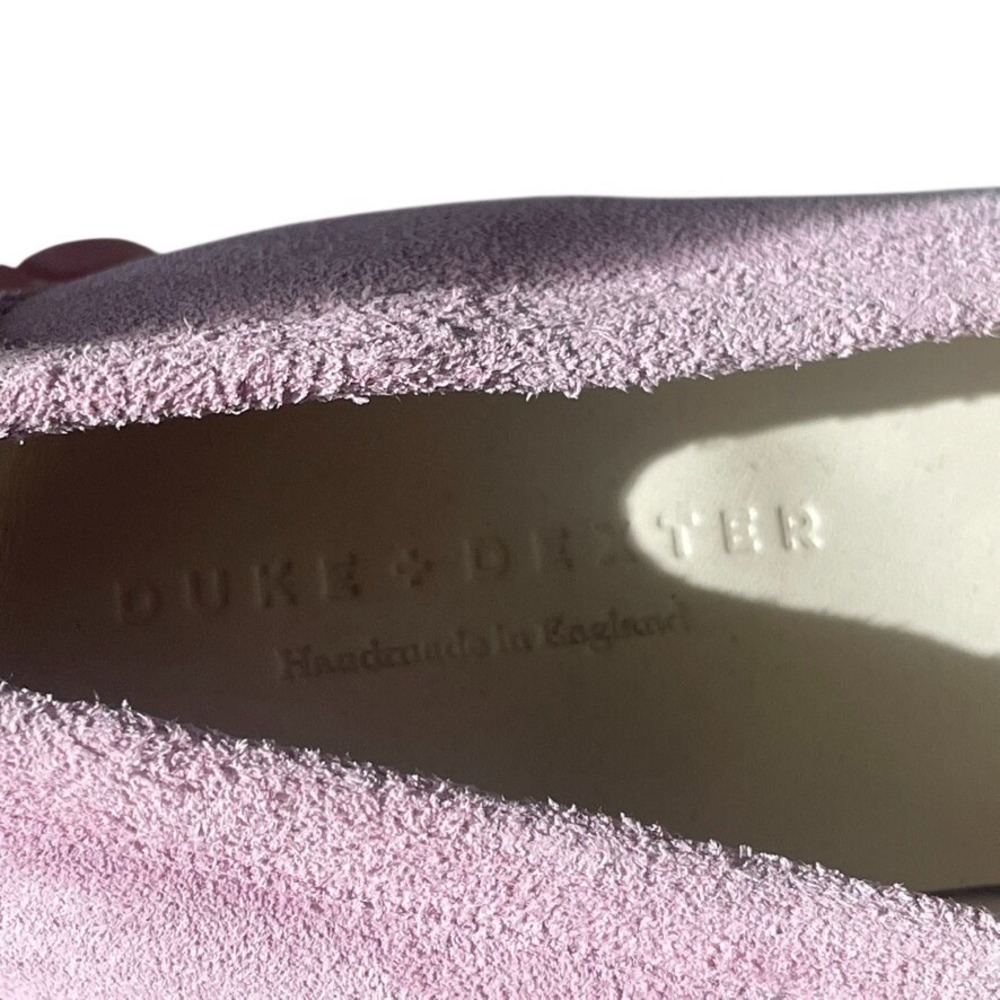 Duke + Dexter Wildpink Rose Penny Loafers Pink Cream Gray Suede UK 6 US 8 - Picture 5 of 11